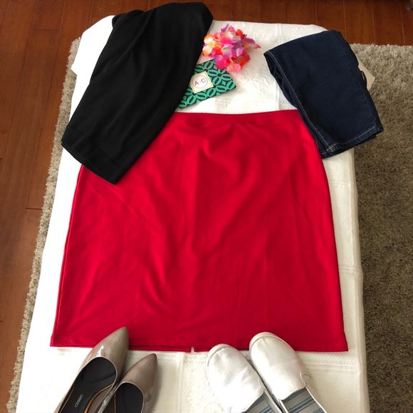 NEW! Susan Graver French Terry Slim Skirt XL - Picture 9 of 12